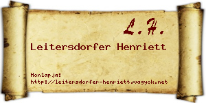 Leitersdorfer Henriett névjegykártya